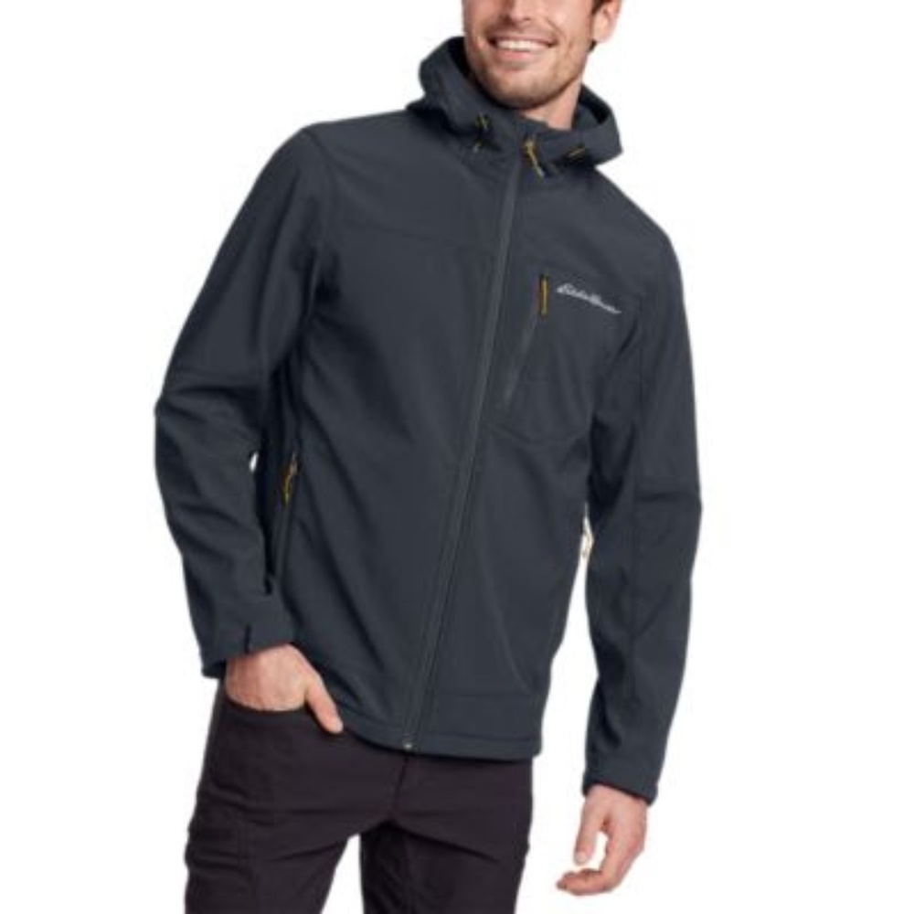 Eddie Bauer Men’s Hooded Stratify Soft‑Shell Jacket — Water‑Repellent, Size S,